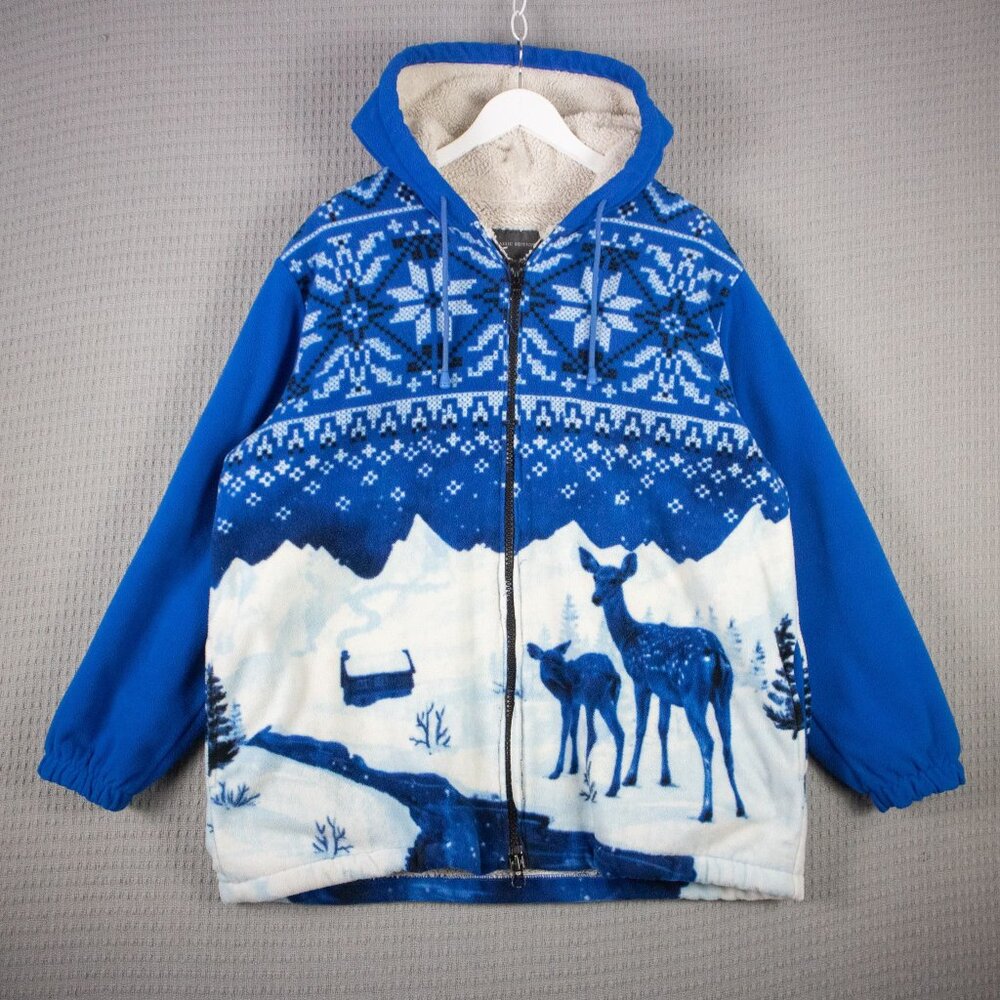 Classic Editions Winter Snow Deer Fleece Jacket